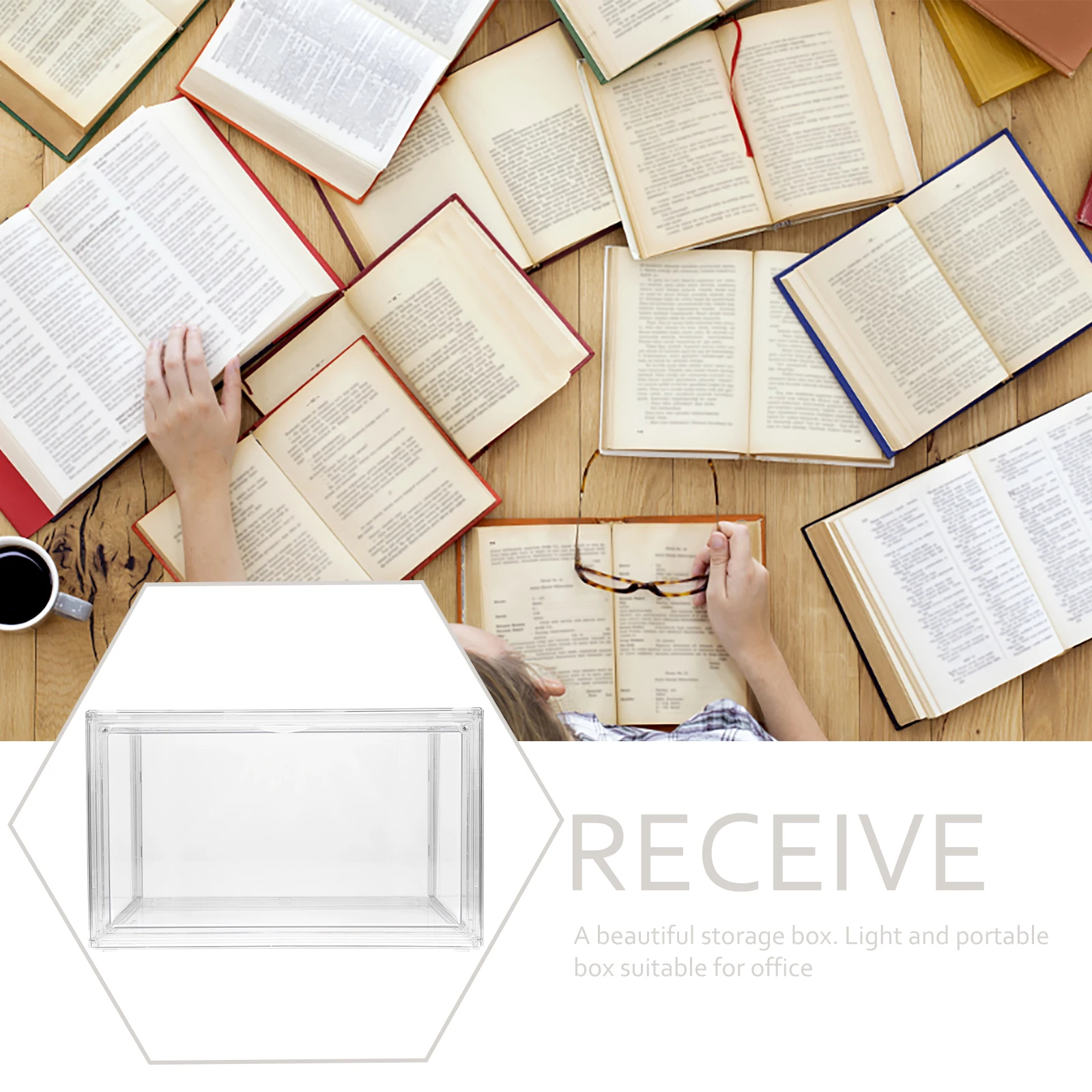 Clear Desktop Book Storage Organizer Stackable Acrylic Bookshelf Multi-Purpose For Classroom Office