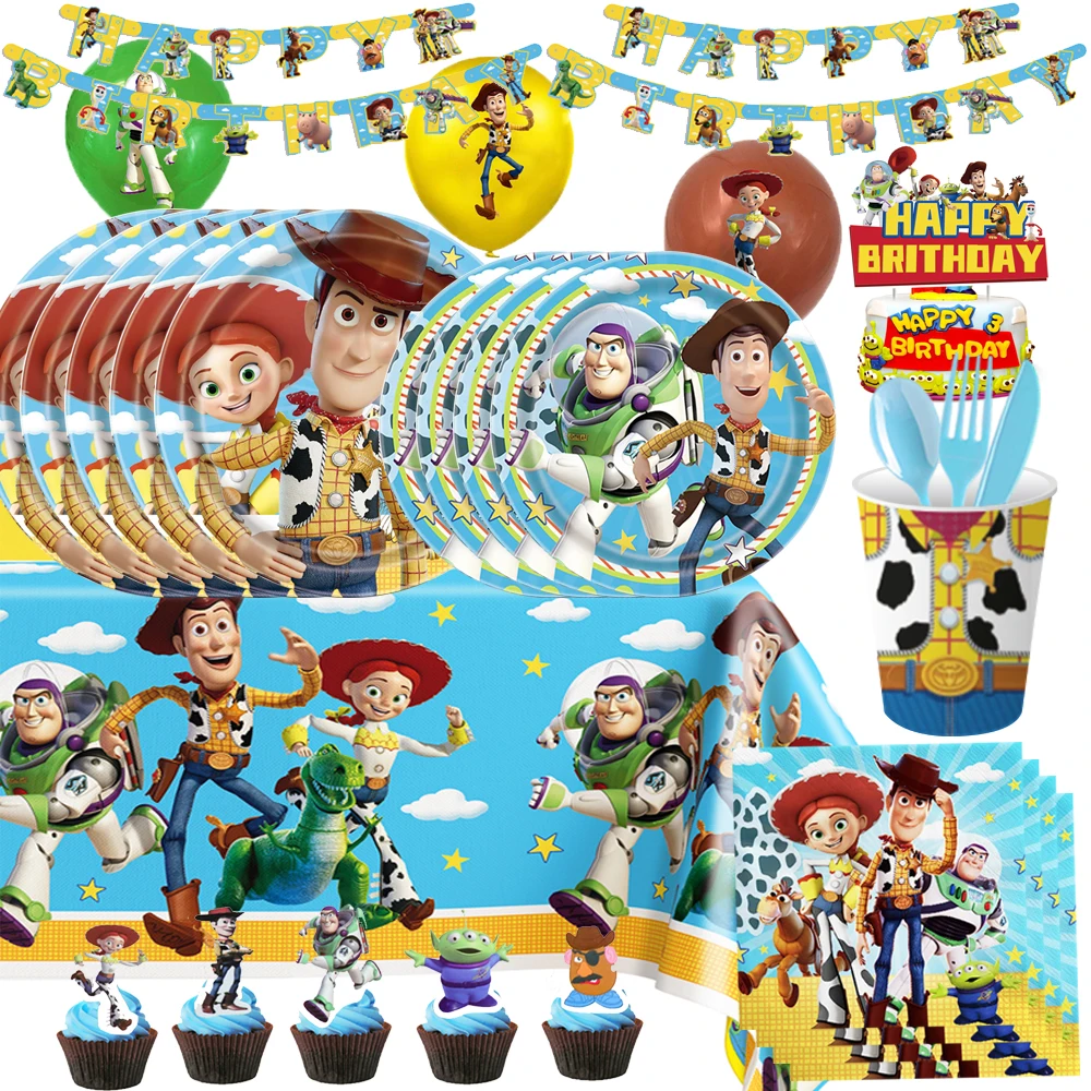 Toy Story Birthday Party Supplies and Decorations Buzz Lighter Party Supplies Serves 10 Guests with Banner Table Cover Plates