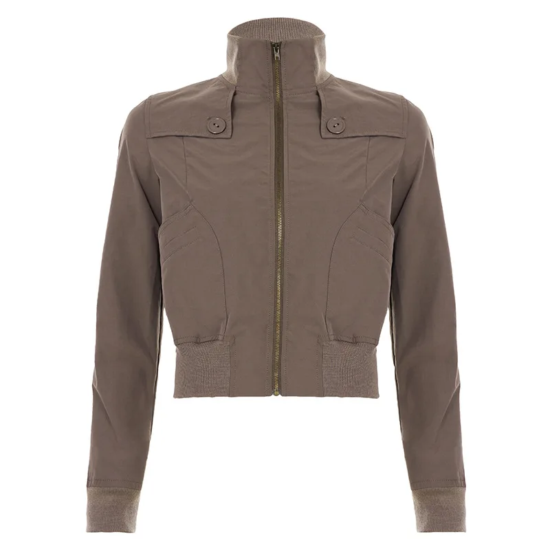 

New Brown Short Jacket Coat, American Retro Workwear, Trendy And Fashionable Baseball Jacket Top