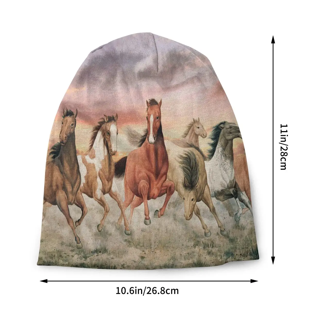 Galloping Horses Art Culture Running Galloping Horse Run Quickly Hat Pullover Children Thin Warm Male Polyester Caps