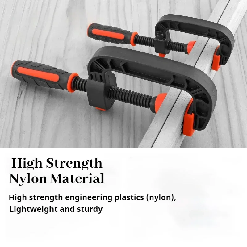 Зажим для деревообработки, G-образный прочный, тип F, шина, плоское нейлоновое зажимное устройство, C-образный качающийся, для деревообработки, нейлоновый фиксированный зажим «сделай сам»