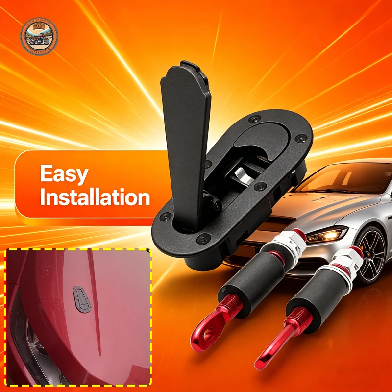 

Universal Car Front Hood Engine Bonnet Pin Latch Lock with Lock keys Kit For Racing Car Safety Protection Refitting Accessories