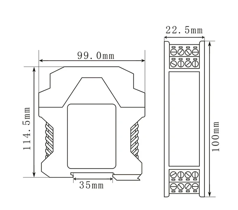 DC signal isolator 4-20mA analog to 0-5V voltage and current active module with one input and two outputs