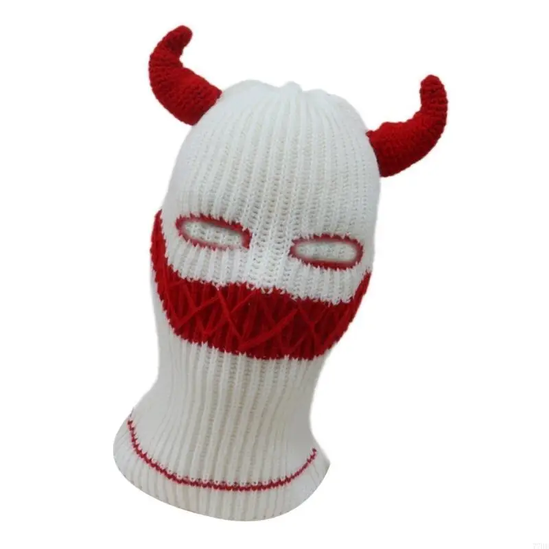 77HE Lovely Devil Ears HatTravel Headscarf Hat Multiple Colors Headscarf Fashion Hat for Adults Halloween Costume Accessory