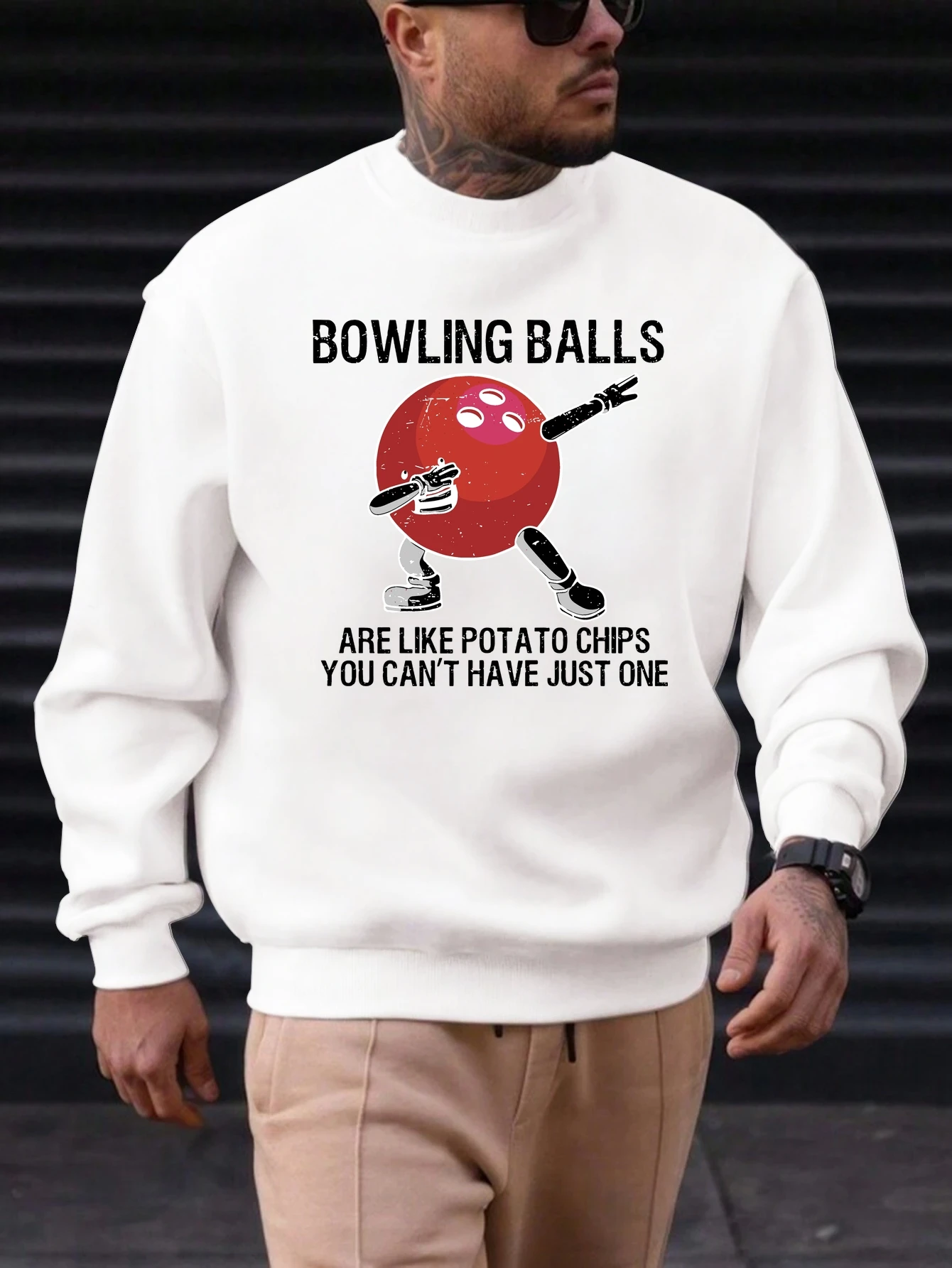 

Men's Cotton Round Neck Sweatshirt BOWLING BALLS Pattern Printing 2025 New Trending Fashion Casual High Quality Top Clothing