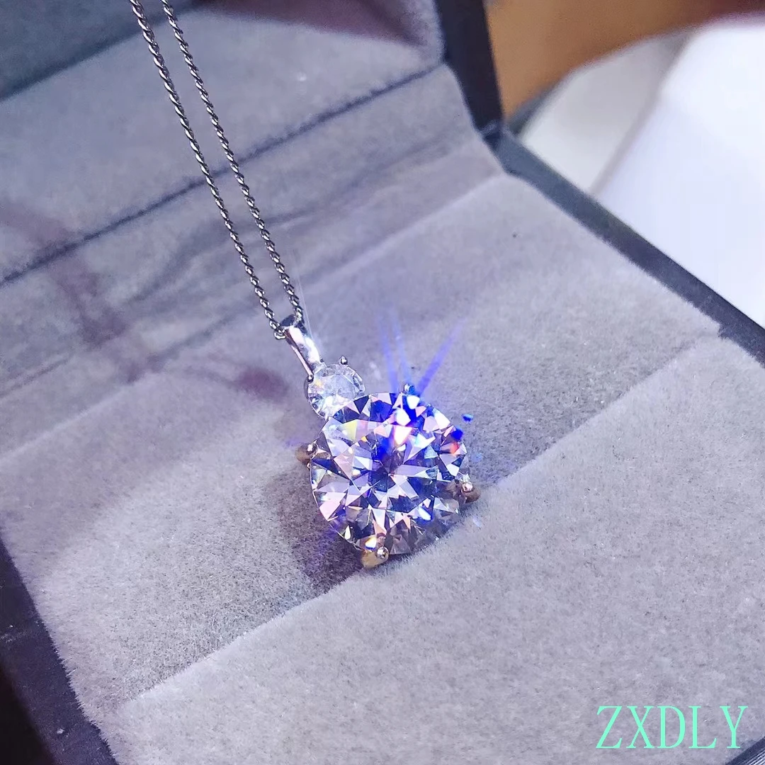 2025 Luxury Big Crackling Moissanite Pendant for Women Necklace 925 Sterling Silver Jewelry Shiny Better than Diamond Good Gift