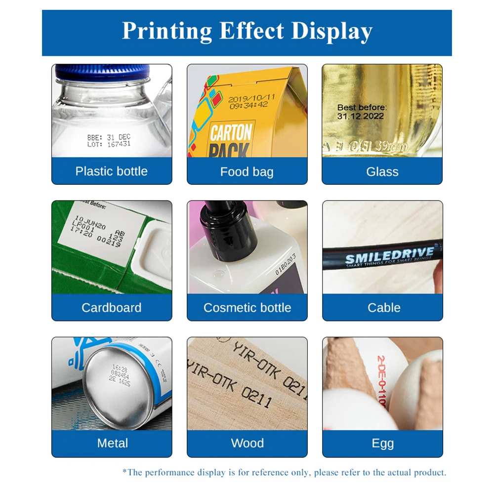 TIJ Industrial Online Inkjet Printer 25.4mm with 7'' Screen for QR Barcode Batch Number Logo Expiry Date (Without Cartridge)