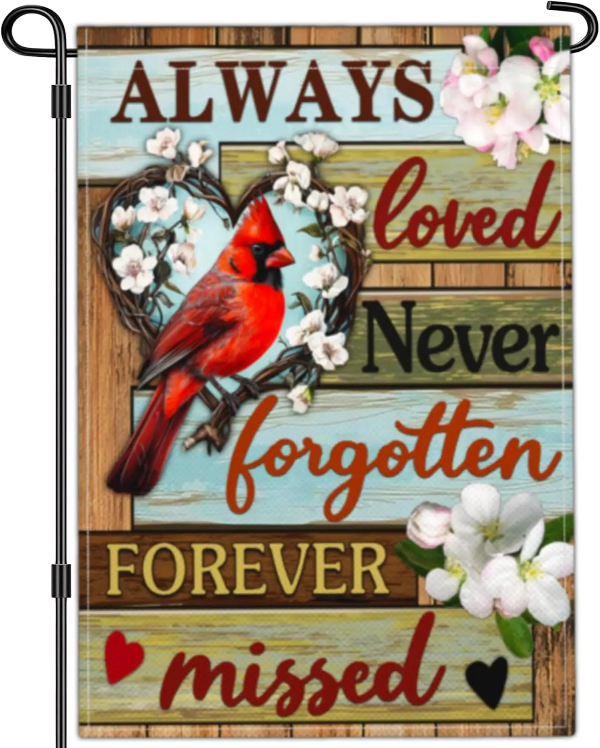 NASIAN Grave Decorations for Cemetery Cardinal Memorial Garden Flag Happy Heavenly Birthday Yard Sign Garden Flags for Outsi uui
