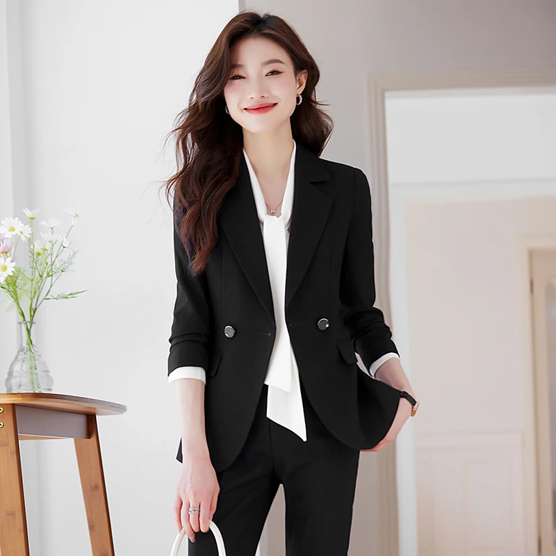 

Women's Plus Size Retro Casual Short Suit Coat Wide Leg Pants Set Commuter Solid Color Single Breasted Suit Pants Two Piece Set