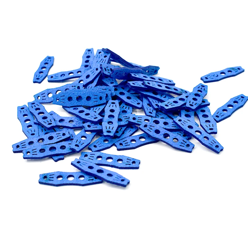 50PCS Blue Slingshots Pouches Microfiber Leather Catapult Leather Pockets for Outdoor Hunting Catapults with Center Hole