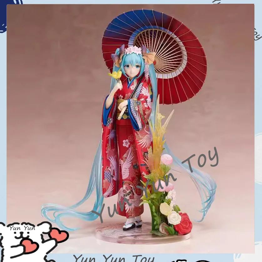 Anime Umbrella Kimono Stronger Hatsune Miku Figure Girl Statue Toys Gift Kawaii Cute Doll Desktop Ornament Gift For Children