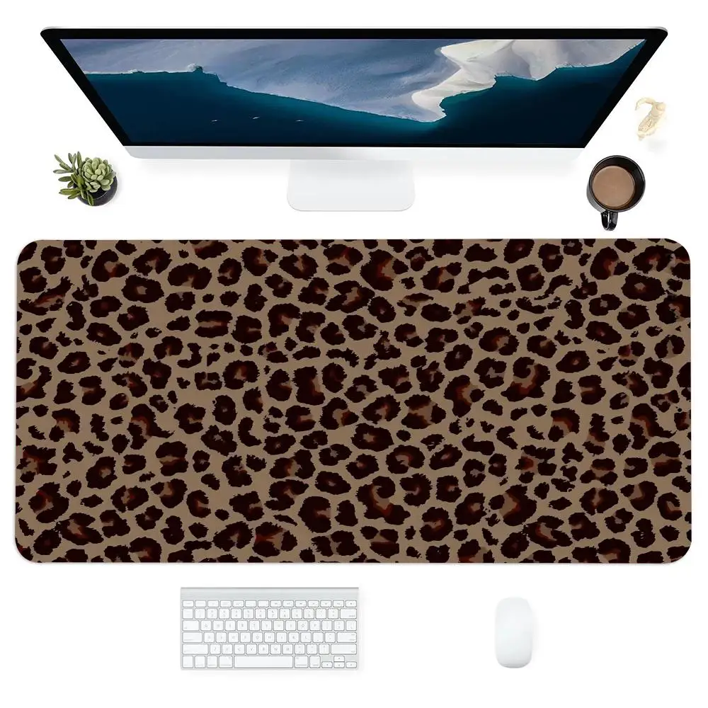 

Leopard print Mouse Pad Extended Pads Large Gaming Non-slip Gamer Keyboard Mousepads Laptop Tablet Mat Mini PC Playmat