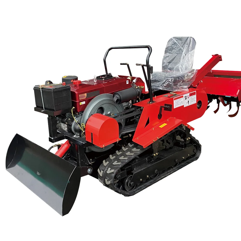 35 4WD Multifunctional Crawler Type Rotary Tiller Field Cultivator with Engine