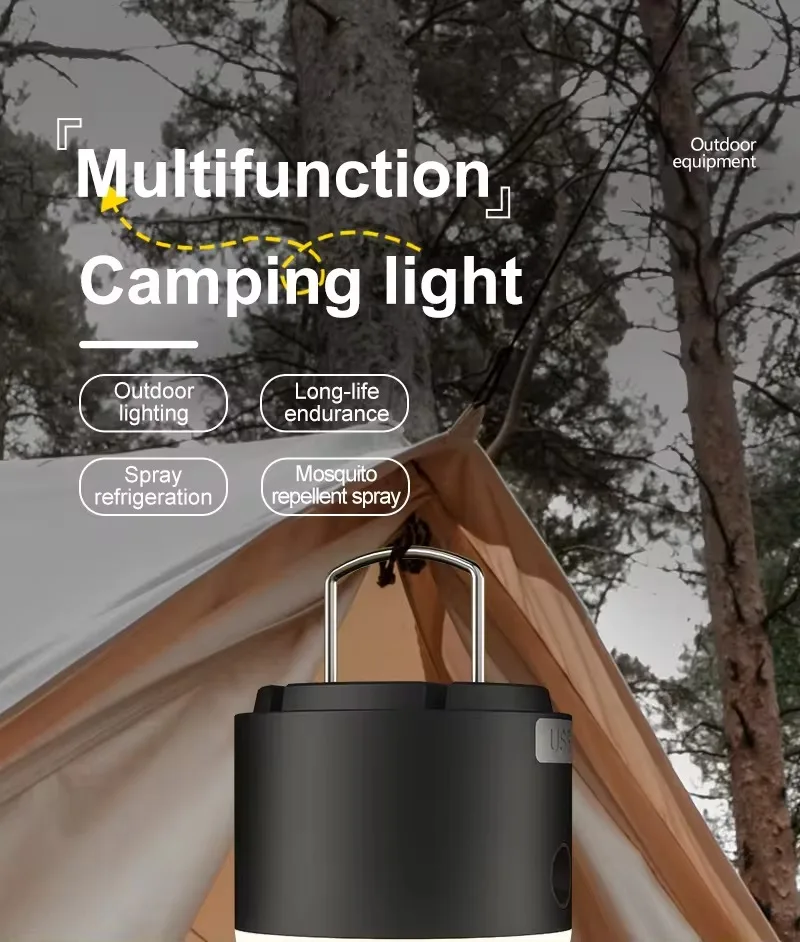 Outdoor Lighting Gas Atmosphere Lamp Tent Hanging Mosquito Repellent Lamp Camping Usb Rechargeable Multifunctional Camping Lamp