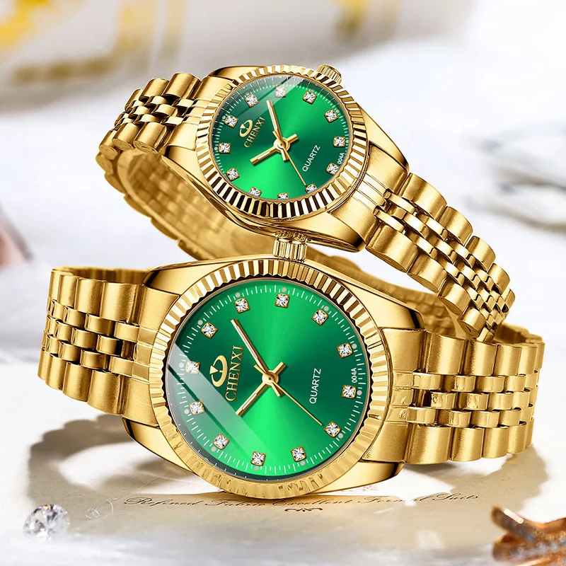 

CHENXI Gold Watch Men Diamond Watches Luxury Golden Stainless Steel Quartz Watches Reloj Hombre Wholesale Price Free Shipping