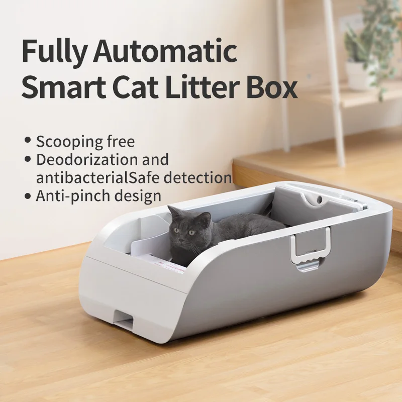 Automatic Smart Cat Litter Box Auto Self Cleaning Sandbox Wifi Support Remote control Pet Closed Tray Toilet Detachable Bedpan