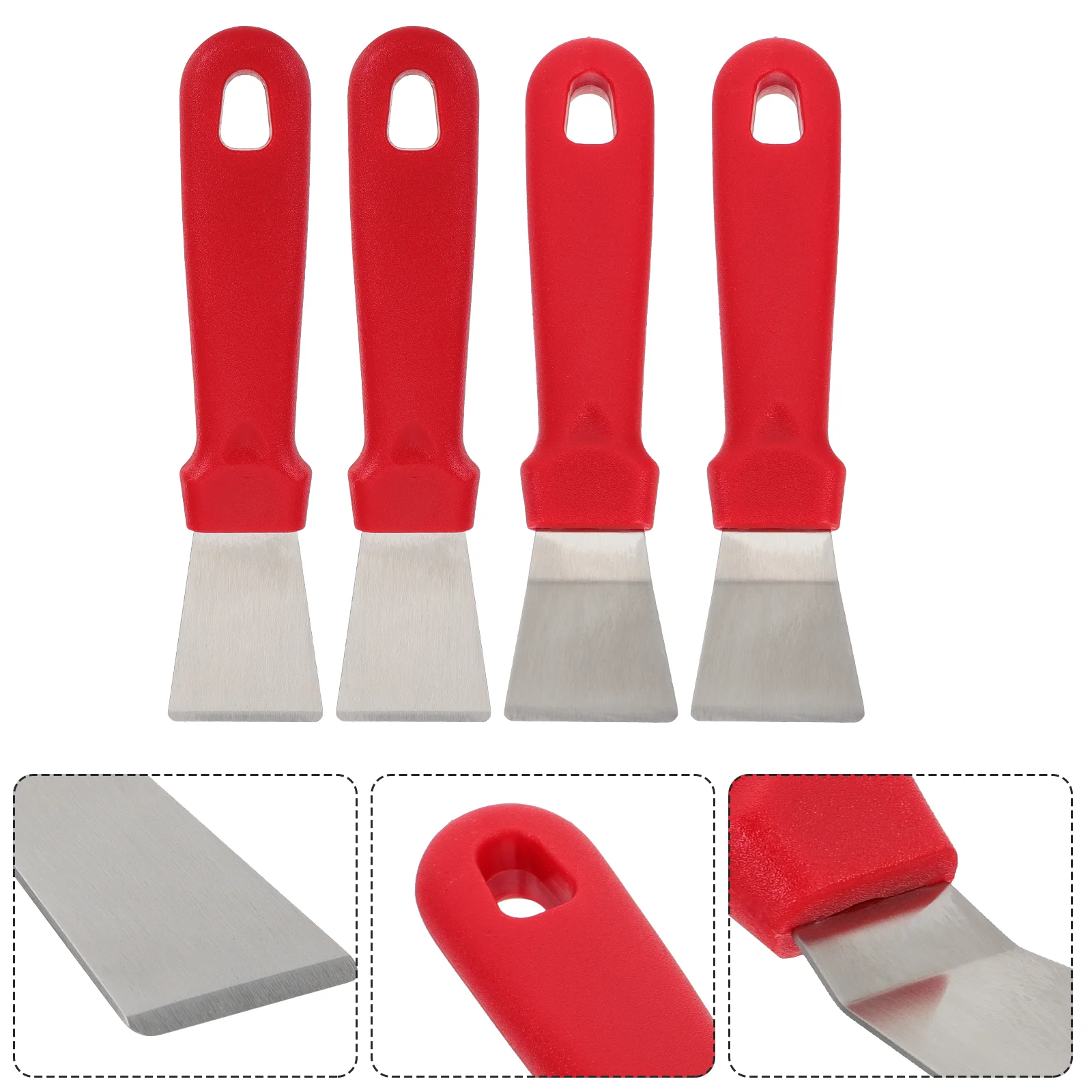 

4 PCS Deicing Ice Removal Refrigerator Scrape Snow Mini Fridge Scraper Red Stainless Steel