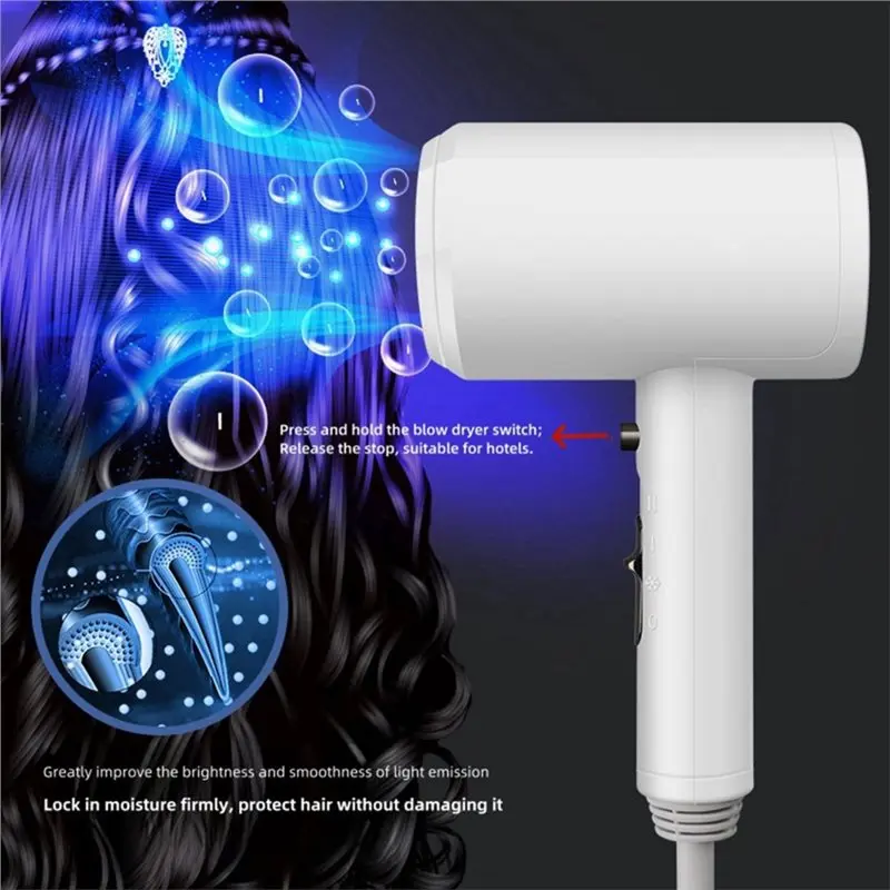Hot Sale-Professional Wall Mounted Hair Dryer With Holder Base Constant Temperature Hair Dryer Ideal For Hotel Bathrooms EU Plug