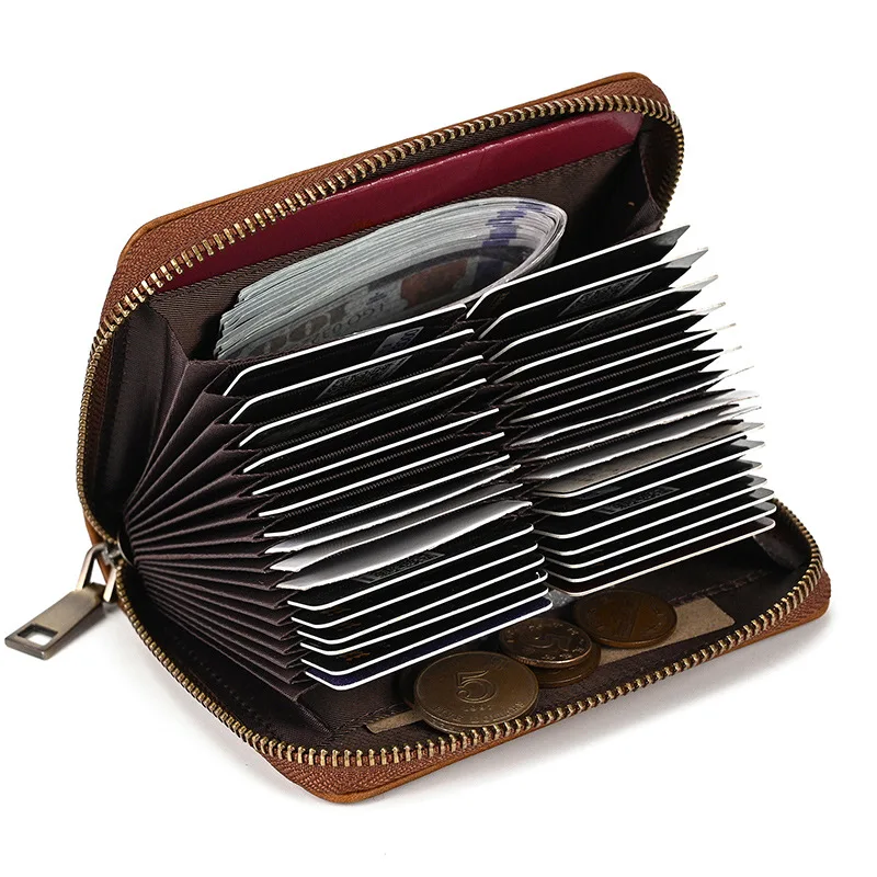 

2025 унисекс, визитница из натуральной кожи, 32 слота для карт, RFID-блокировка, кошелек, держатель для паспорта для мужчин и женщин, для путешествий, на каждый день, незаменимые