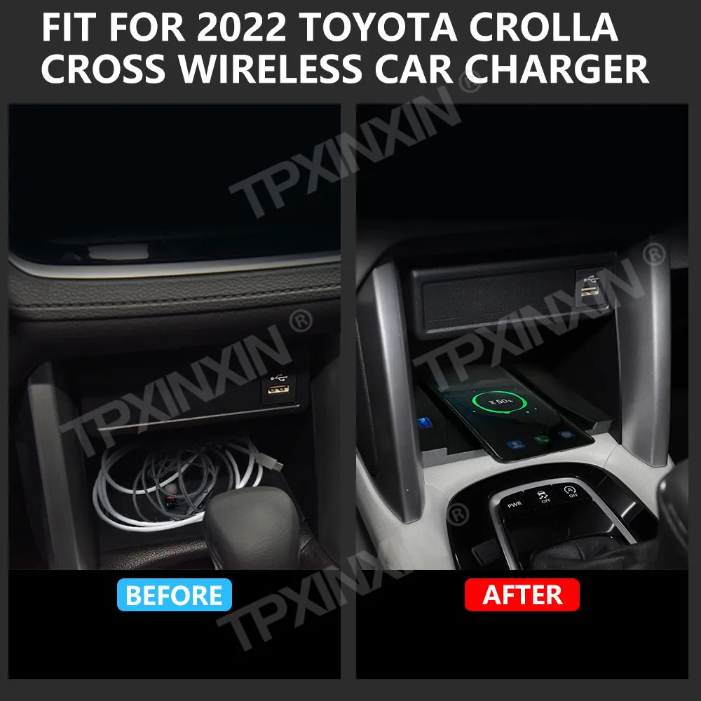 For Toyota Corolla 2022 Quick QI Car Wireless Charger Fast Charging Intelligent Infrared Mobile Phone Dashboard
