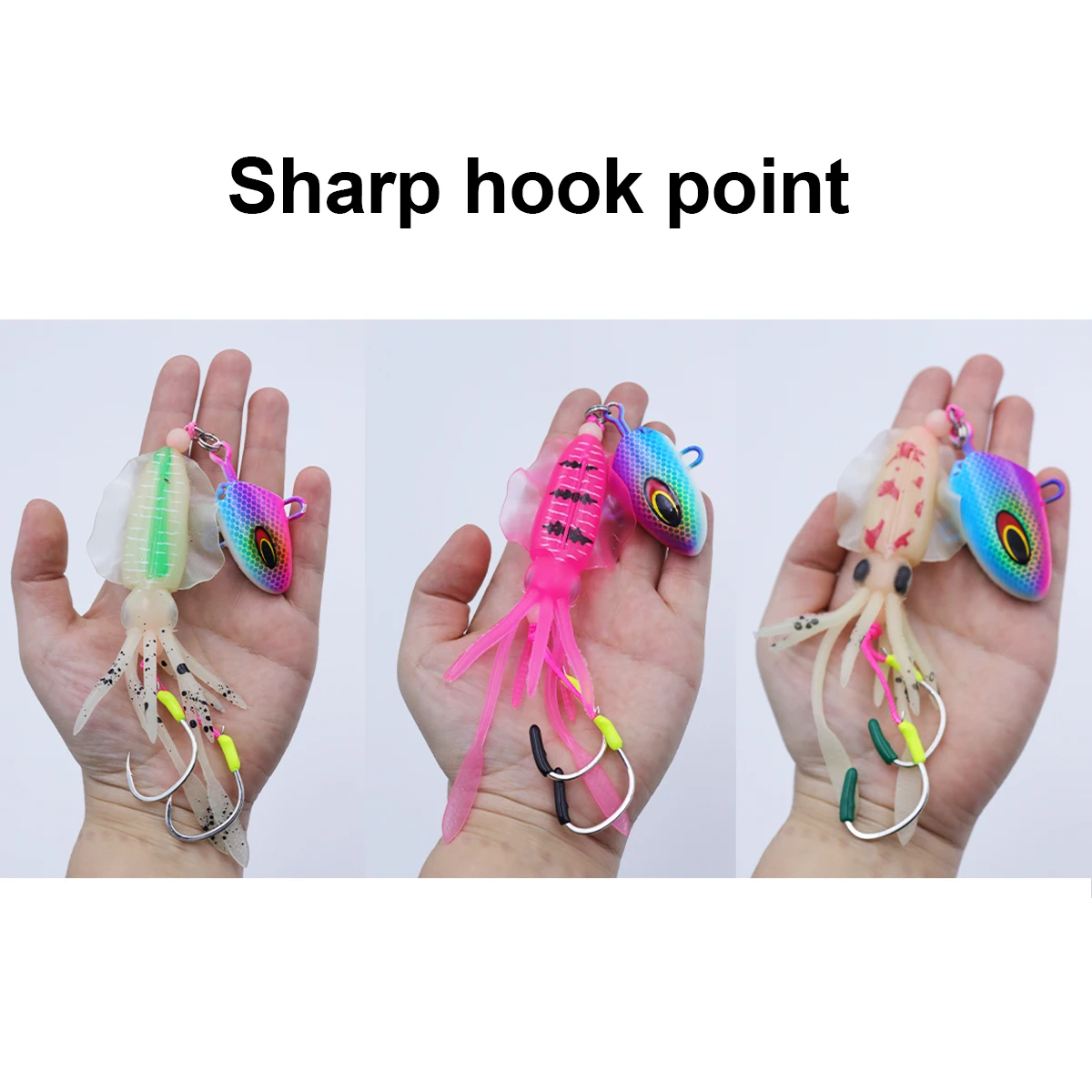 ZYZHE JIG Head Squid Bait With Double Sharp Hooks 100G 150G 200G Deep Sea Fishing String Hooks For Tuna Grouper Snapper - view 5