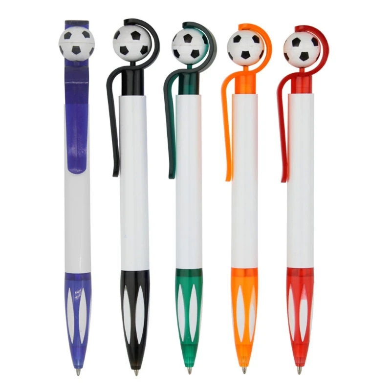 

Retractable Ballpoint Pen Football-like Pen Silicone Grip Smooth Writing Gift Pen for Football Players Student