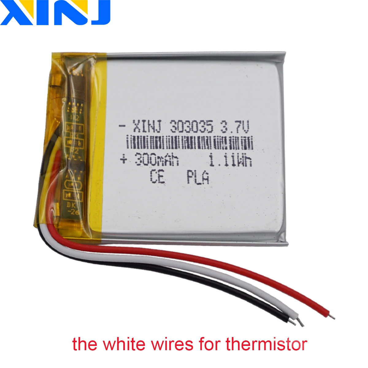 3.7V 300 mAh 1.11Wh 3 Wires Thermistor 303035 Polymer Li Lithium LiPo Rechargeable Battery Ions For Car Camera Bluetooth Device