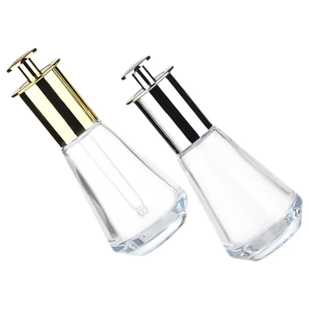 

2Pcs Leakproof Press Dropper Bottles Small Glass Bottles for Essential Oil Travel Perfume Refillable Use Press Dropper Bottle