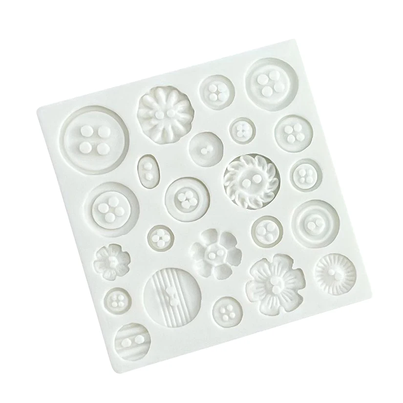 Knopf-Silikonform für Zuckerguss, Cupcake-Fondant, Kuchendekorationswerkzeuge, Backzubehör – Detail 3