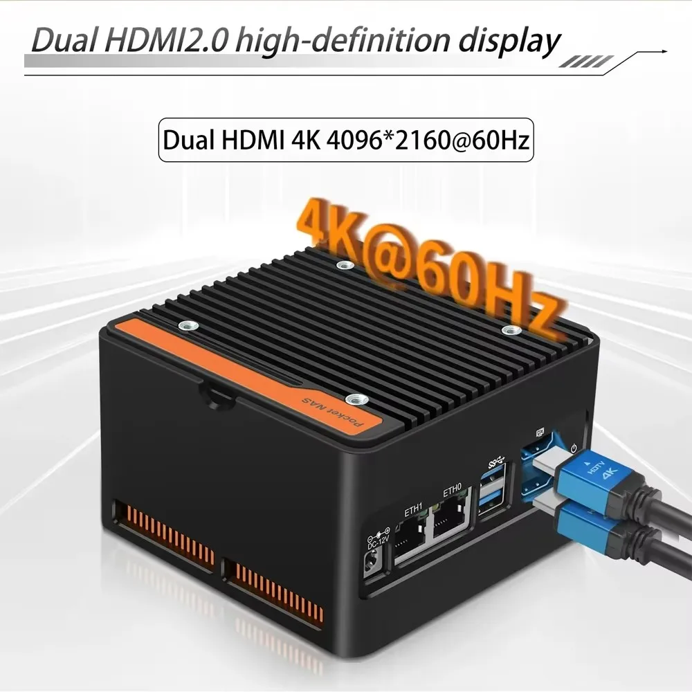 جهاز كمبيوتر صغير بدون مروحة Intel i3 N305 N100 Nas يدعم الكمبيوتر 4xM.2 NVMe 2xi226-V 2.5G إيثرنت على الأعمال المكتبية الصناعية