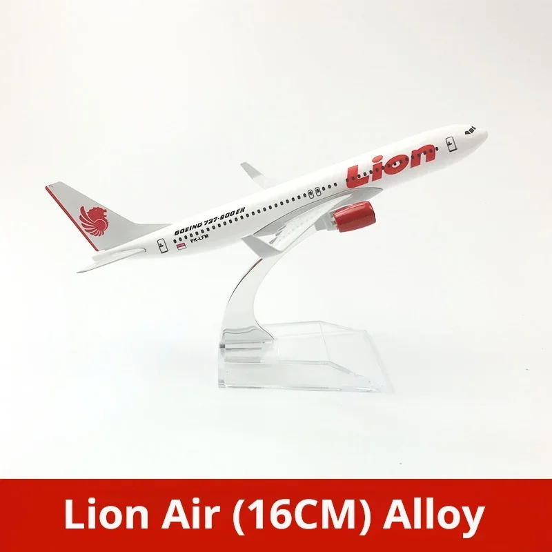 16CM Lion Air Boeing737 Diecast Aviation Plane Collectible Miniature Toys for Boys Dropshipping Replica Model Toy For Collection