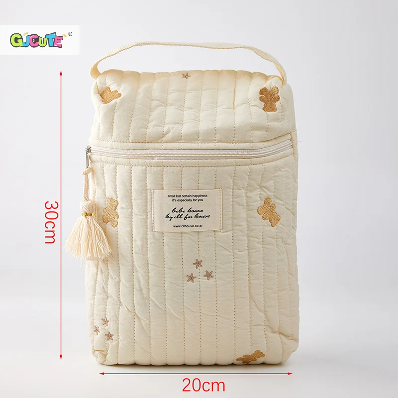 Embroidery Portable Nappy Mommy Bag Stroller Hanging Bag Zipper Diaper Wet Bag Baby Items Storage Bag Handbags