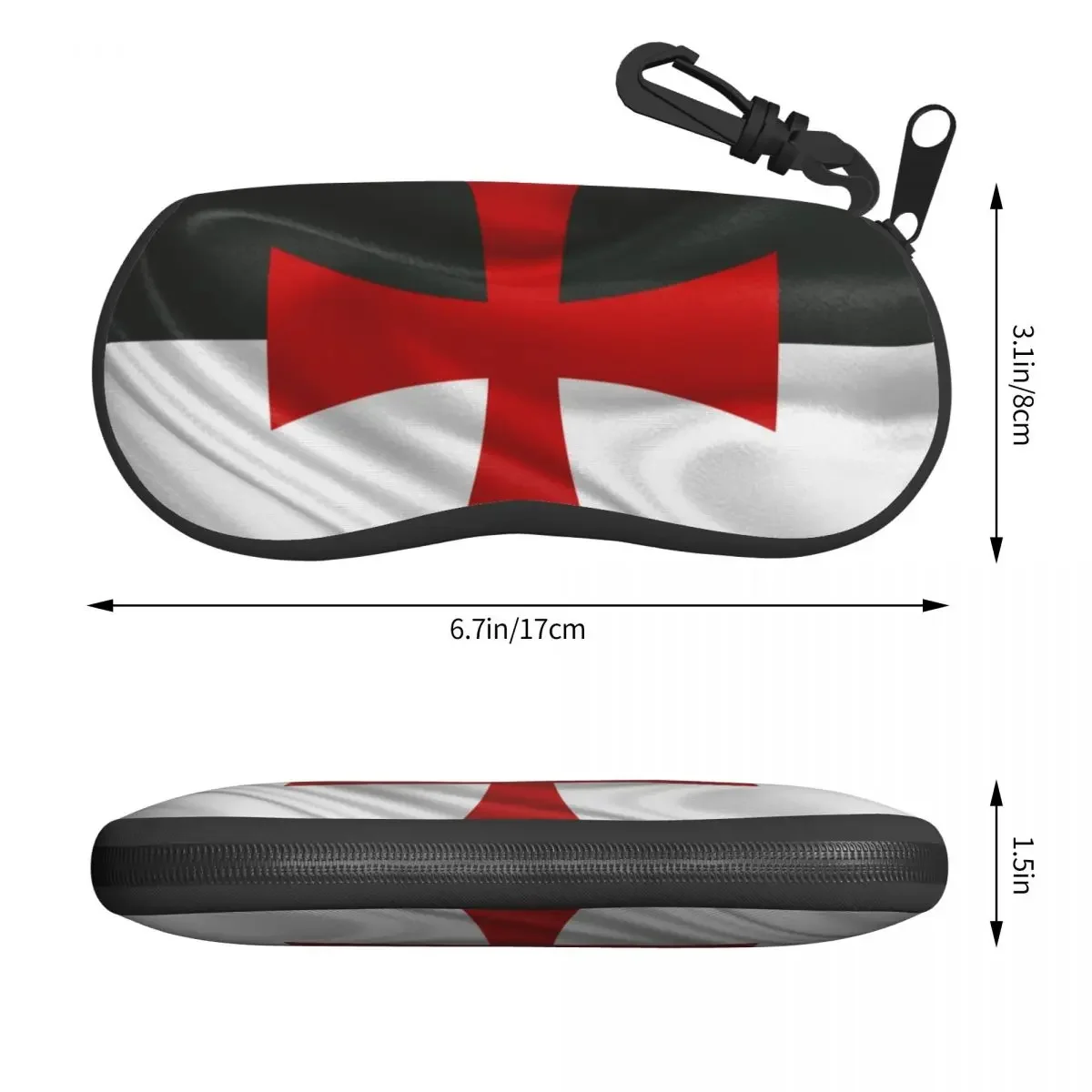 Funda protectora para gafas de sol con bandera de los Caballeros, funda para gafas templarias, cruzadas medievales suaves, bolsa para gafas de sol cruzadas