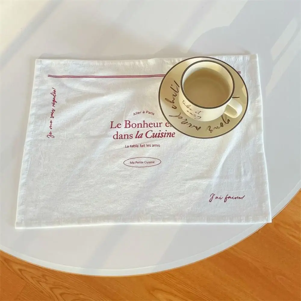 New Soft Printed Placemats Square French photo background cloth Cotton Cup Mat Table Decor