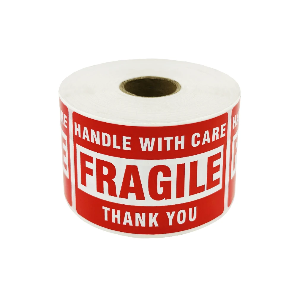 

500pcs 2'x3' Fragile Labels Roll Handle with Care Fragile Warning Shipping Sticker