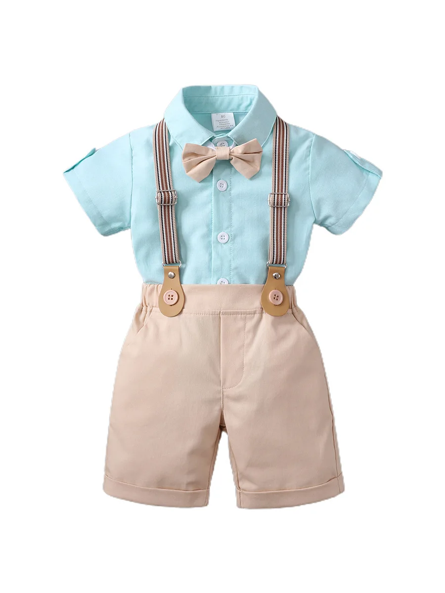 

Children'S Clothing Sets English Gentleman'S Formal Party Outfits Summer Baby Boys Costume Wedding Birthday Kids Boys Suits 1-5Y