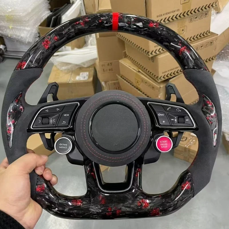

Carbon Fibre Steering Wheels For Audi A3 A4 A4L A5 A7 A8 Q5 Q7 Q8 TT R8 Leather Car Steering Wheel Car Accessories