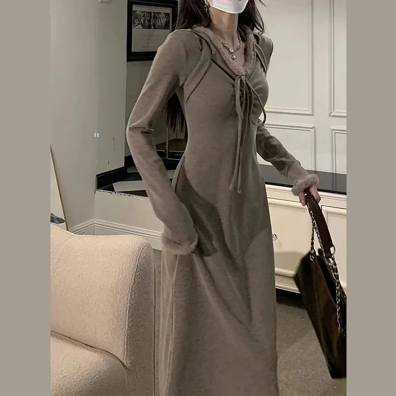 Paired With a Coat and Paired With a Base Dress Children's Spring Autumn 2024 New Style Loose Small High-end Elegant Long Skirt