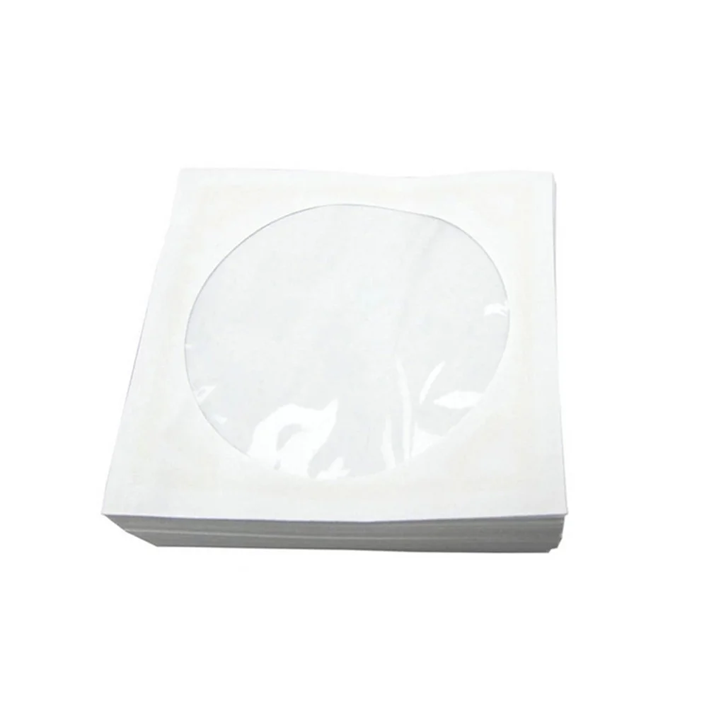 

100 pcs Cd Packaging Bag Paper Case With Transparent Window For Easy Storage Dustproof Organizer Video Game Music Film
