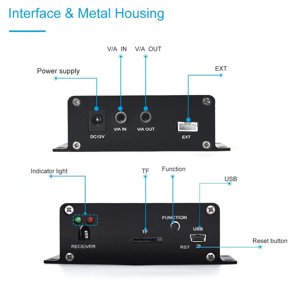 ANPWOO Recorder Mini TH-DVR Video Audio Motion Detection TF Card Recorder For IP Camera 5-35v 1080p AHD TVI CVI CVBS Video