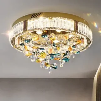 

Luxury color crystal butterfly bedroom lamp warm romantic crystal ceiling lamp designer creativity