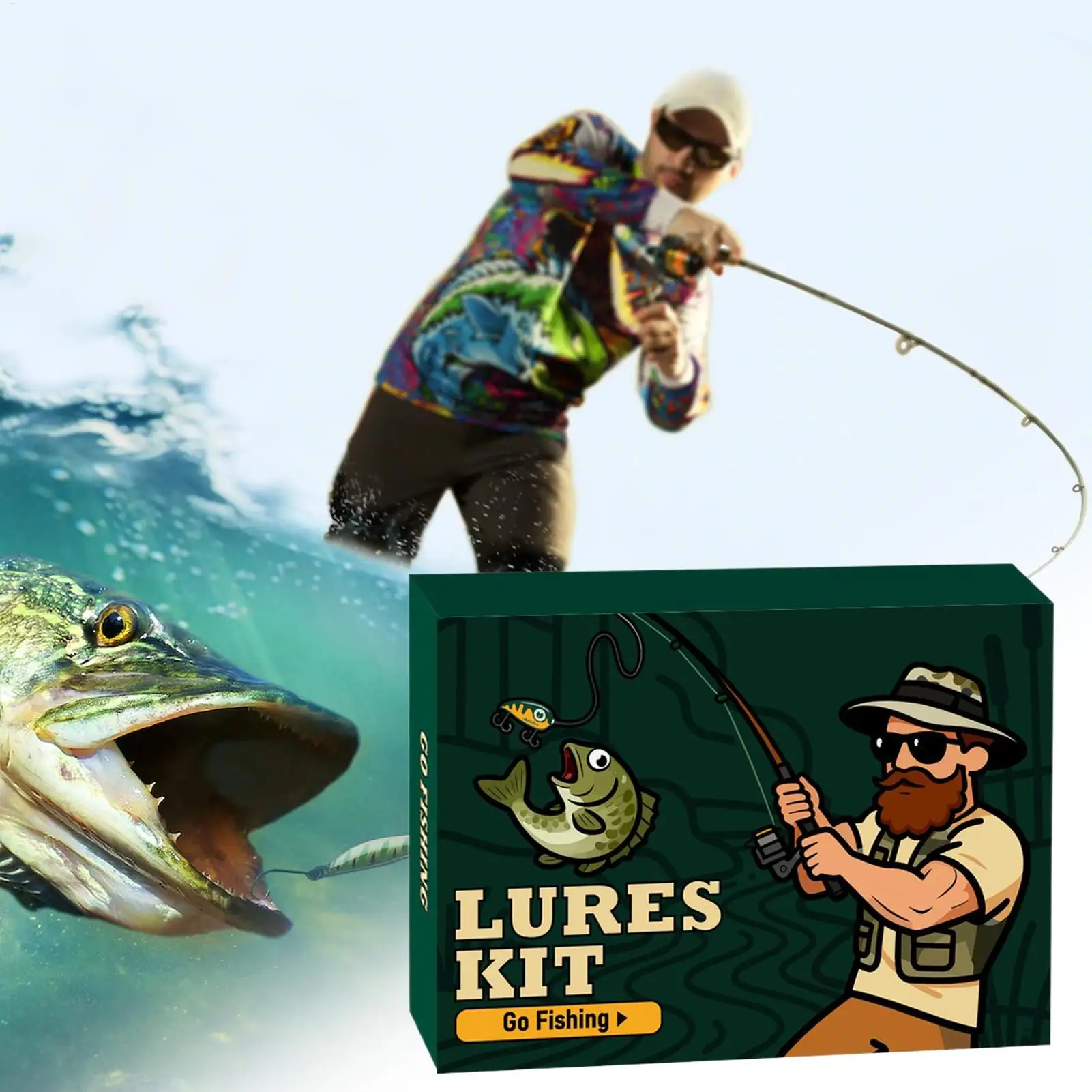 

Рыболовные снасти, Адвент, 24-дневные забавные праздничные чулки, аксессуары для рыб, рождественские рыболовные приманки с обратным отсчетом для взрослых рыболов