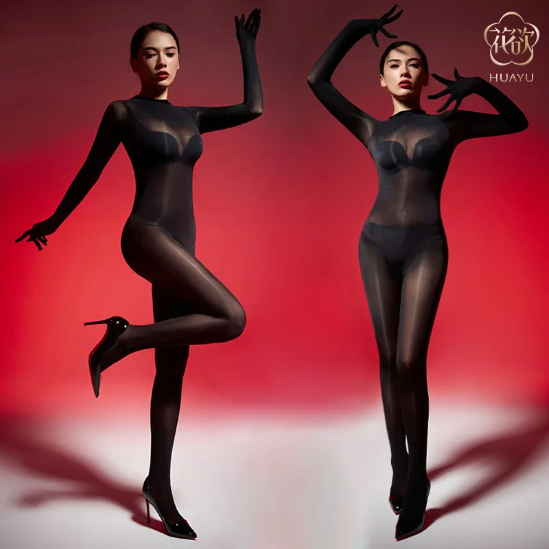 

Stockings Oily Shiner Stockings Jumpsuit Seamless Triangle Crotch Full Body Closed Toe Five Finger Open CrotchjjMen's and Women'