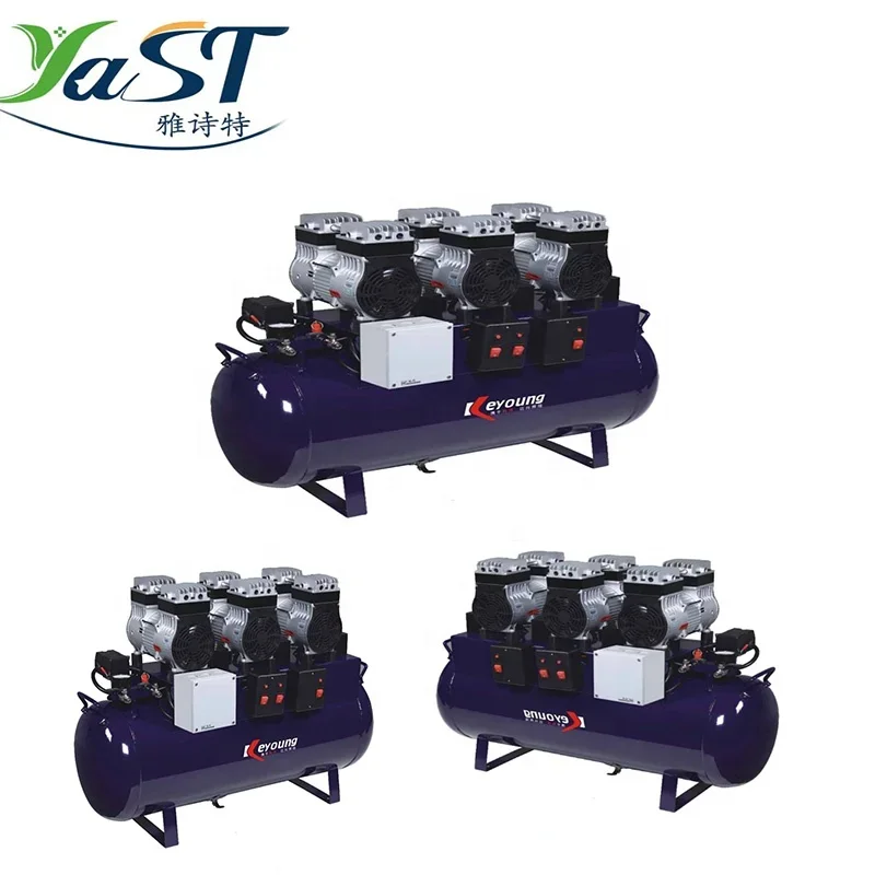 128L One-Drive-Six Silent de-tal Oilless Air Compressor - 2250W