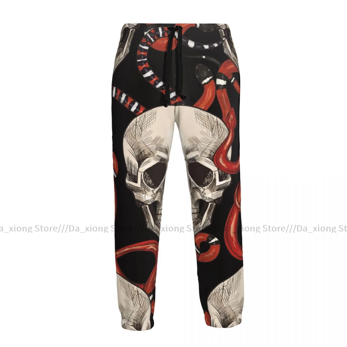 Casual Jogger Pants Vintage Skulls And Red Snakes Men Fitness Gyms Pants Outdoor Sweatpants Pants Mens Trousers