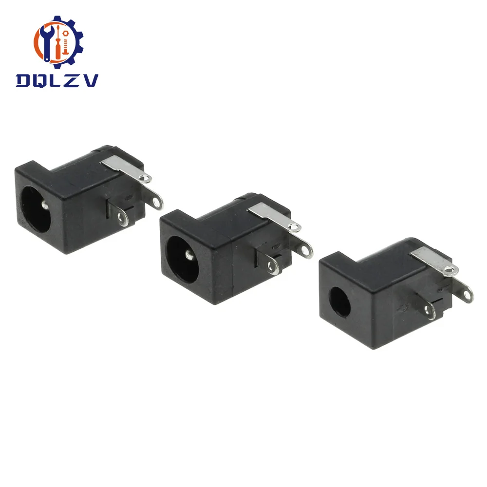 DC Power Socket 5.5X2.5MM Charging Hole Seat 3.5*1.3mm Power Socket Connector 5.5x2.1mm Black DC-005