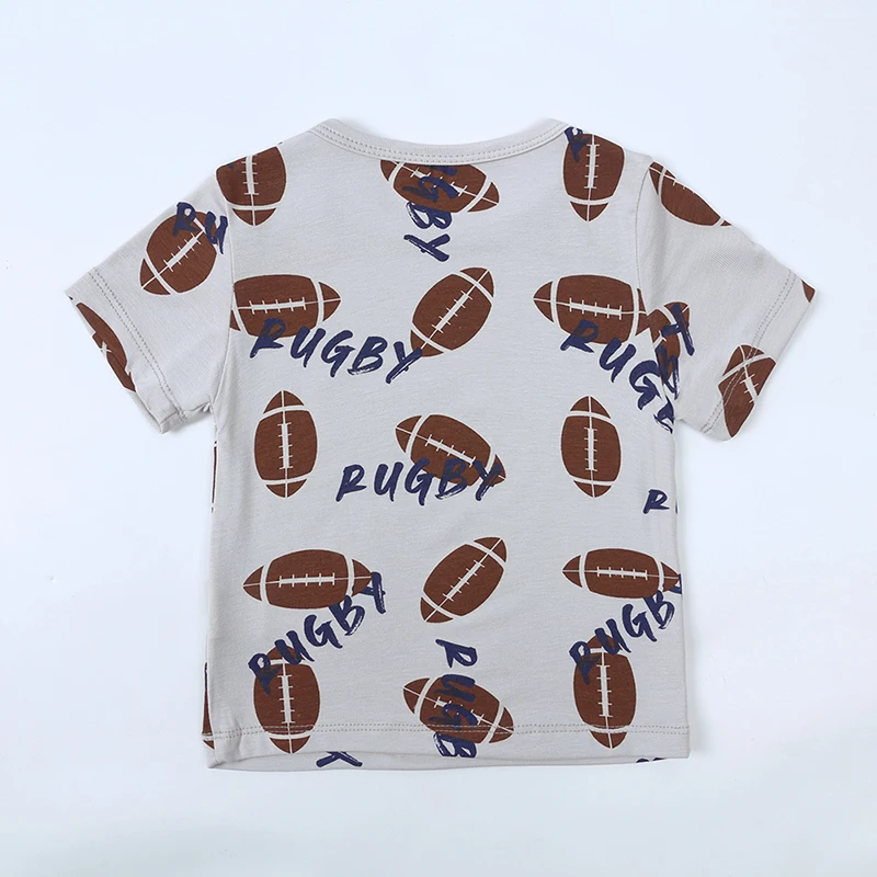 Kinder Kurzarm Anzug Baby Jungen Mädchen Kleidung Bambus Faser Kleidung Sets Voller Druck Nachtwäsche Kostüm Für Kinder – Detail 2