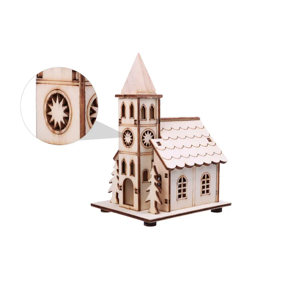 

2pcs Luminous Cottage Decor Christmas Desktop Ornaments Tabletop Decoration Xmas Home Party Gift Friends Family Colleagues