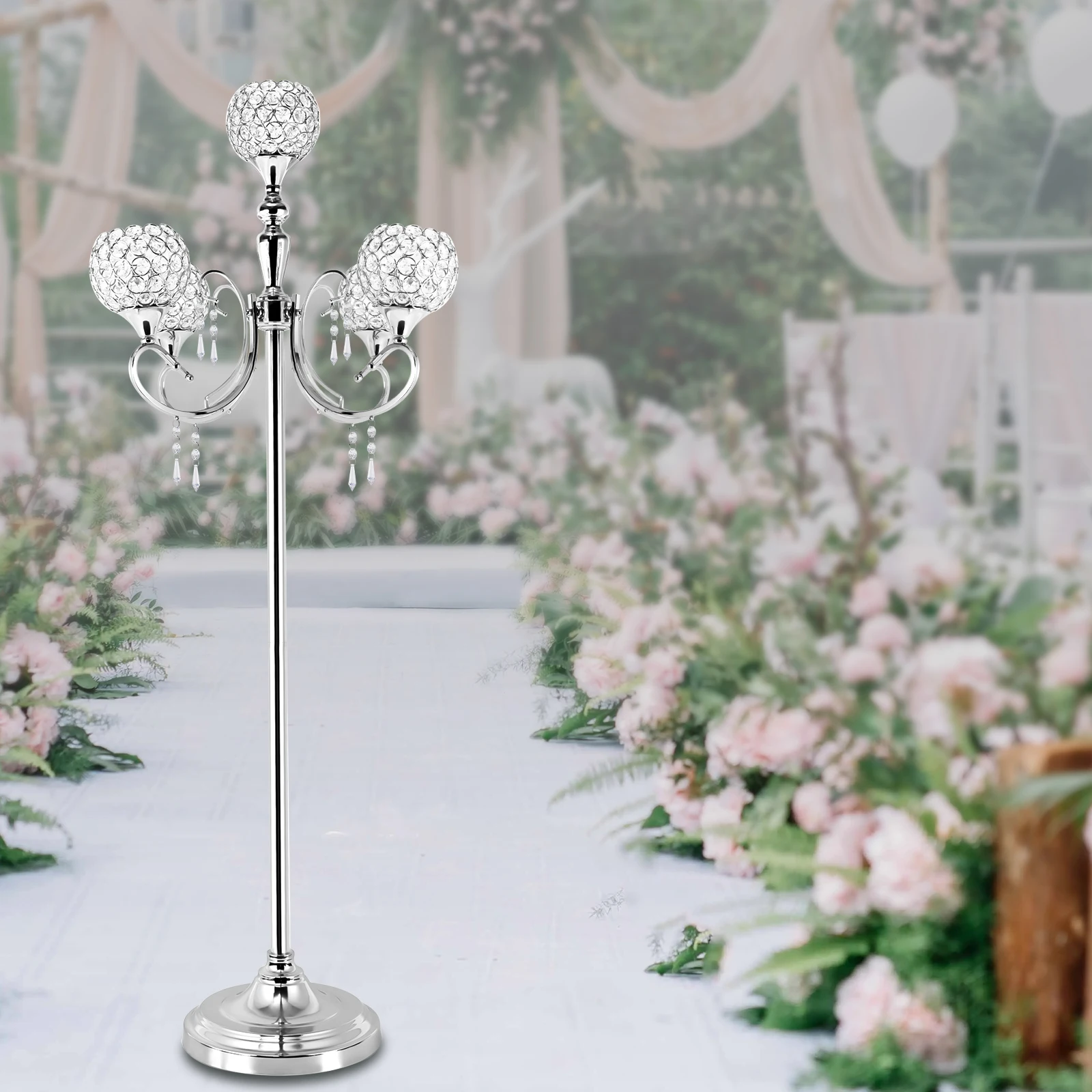 

Modern 5 Arm Floor Mount Candelabra 49 Inch Tall Wedding Centerpieces for Tables Elegant Design Decorations Dinner Party Events