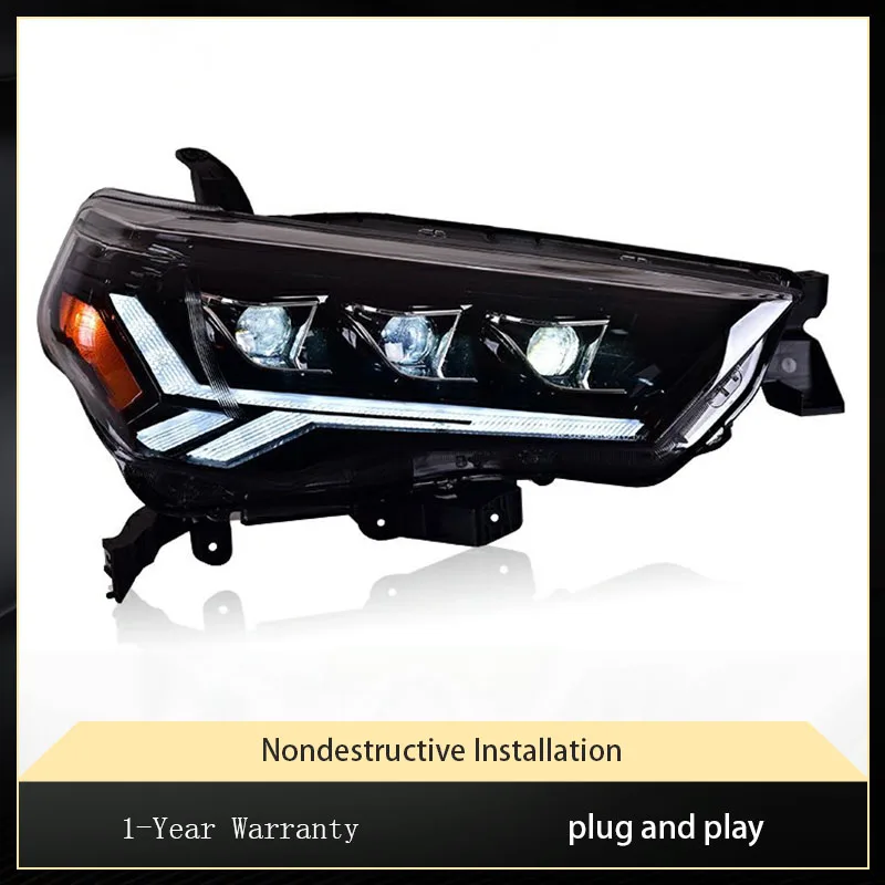 Car Lights For Toyota 4Runner 2014-2021 LED Headlight Assembly Upgrade Bifocal 3 Lens DRL Dynamic Signal Lamp Tool Accessories